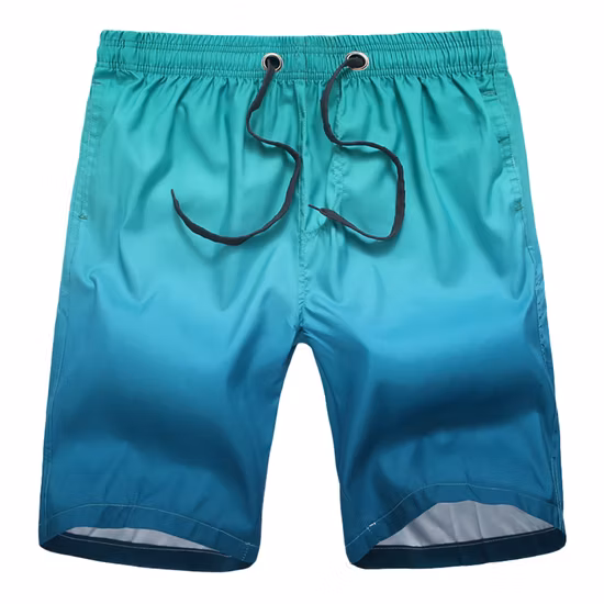 New Gradient Color Series Men′s Board Shorts Swim Trunks Beach Shorts Drawstring with Mesh Lining